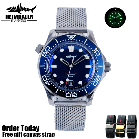 Heimdall-Reloj de buceo oficial para hombre, auténtico, cristal de zafiro, caja de titanio, 200M, impermeable, NH35, movimiento automático ► Foto 1/6