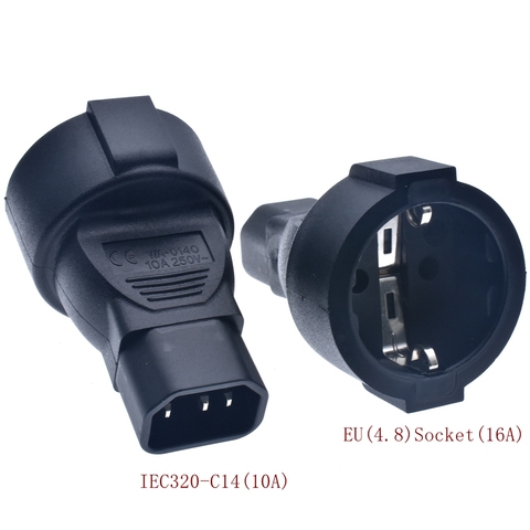 Adaptador De toma de corriente IEC320 C14 a EU, IEC 320 C14, UE, DA UE, CA, enchufe, convertidor, UPS, PDU Cabo ► Foto 1/6