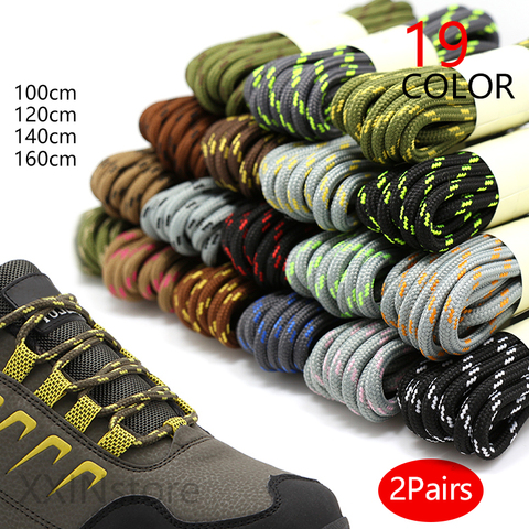 2 pares fuertes cordones de zapatos redondos alta parte superior para caminar al aire libre botas cordones de botas zapatilla con cordones 100/120/140/160cm ► Foto 1/6