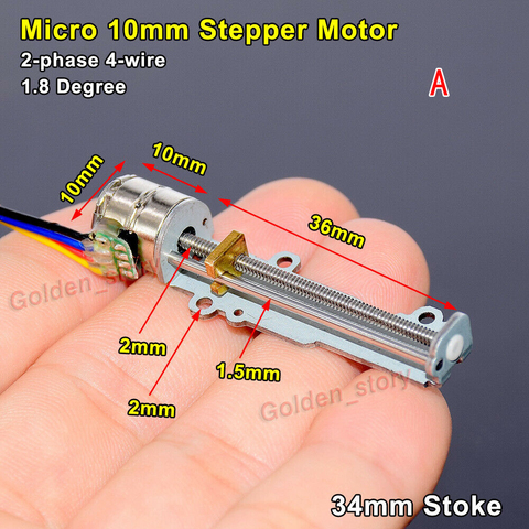 34mm Mini actuador lineal 10MM Micro 2 fases 4 cables Motor precisión tornillo lineal largo tuerca deslizante ► Foto 1/6