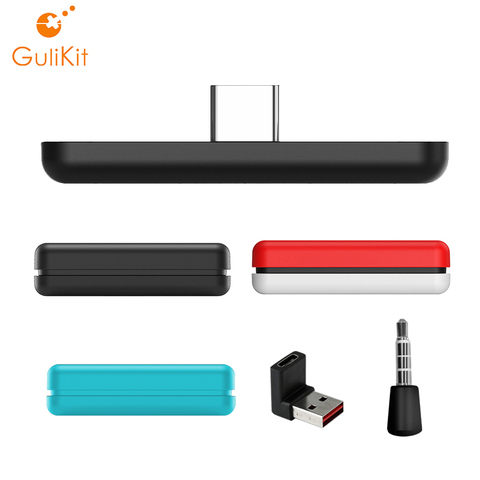 GuliKit-adaptador inalámbrico NS07 Route Air con Bluetooth, transmisor de Audio USB-C con micrófono para Nintendo Switch/Lite PS4 PS5 ► Foto 1/6