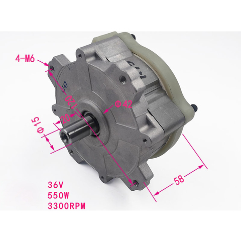 3300rpm 36V 550W Nd-Fe-B de alta intensidad magnética alto par motor sin escobillas para DIY cortacésped propulsor ► Foto 1/3