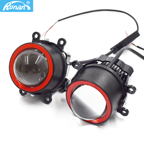 Ronan-2 uds. De luz LED antiniebla PTF, lente de proyector de 1300LM, 6000K, lente Bifocal Universal, foco impermeable, accesorios de luces de coche ► Foto 1/6