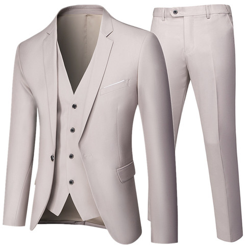 Traje de negocios para hombre, chaqueta, abrigo, chaqueta, pantalones, chaleco grande, profesional, para boda ► Foto 1/6