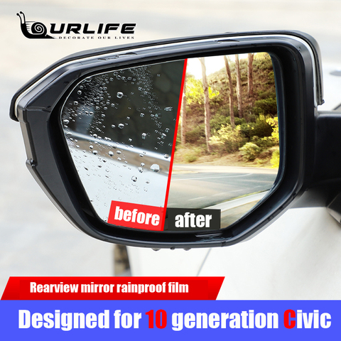 Cubierta completa para espejo retrovisor de coche, película HD antiniebla a prueba de lluvia, accesorios para Honda Civic 10 Fc1 2016 a 2022 ► Foto 1/5