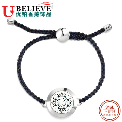 Pulsera de acero inoxidable 316L para mujer y hombre, brazalete difusor de aceites esenciales ajustable, aromaterapia, regalo de 20MM ► Foto 1/6