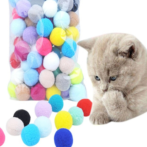 10 unids/lote de lindos gatos de juguete graciosos pelota de felpa elástica suave juguete colorido para gatos juguetes interactivos para gatos surtido de juguetes para gatos ► Foto 1/6