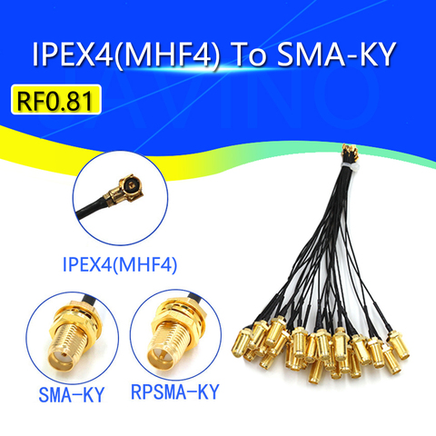 5 uds. De Cable conector SMA hembra a IPEX4 IPX4 MHF4 a SMA hembra RF0.81 antena RG0.81MM montaje de Cable RP-SMA-K ► Foto 1/6