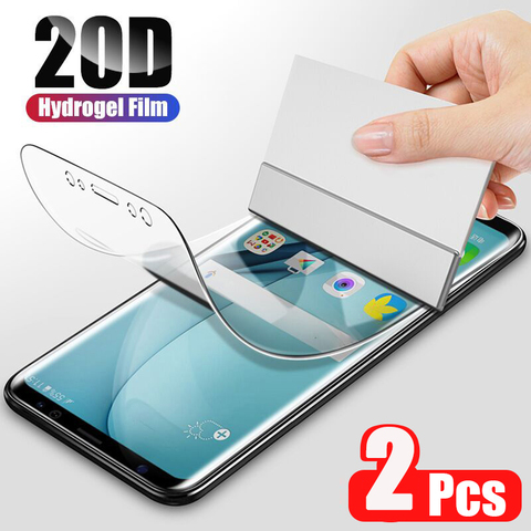 Película protectora de pantalla para Samsung Galaxy, Protector de pantalla de hidrogel suave para Samsung Galaxy S21 S20 S10 S8 S9 Plus Note 20 10 9 Plus S21 Ultra 5G, 2 uds. ► Foto 1/6