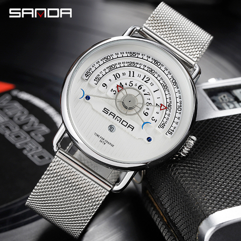 SANDA-Reloj de pulsera para hombre, de cuarzo, de acero inoxidable ► Foto 1/6