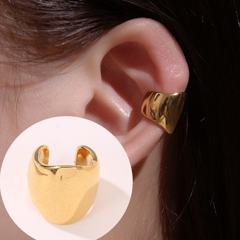 Pendientes Punk de medio círculo para mujer, joyería con Clip urdimbre, clips de hueso del oído de tono dorado Chic, 1 ud. ► Foto 1/6