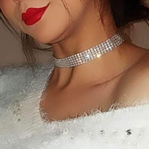 Gargantilla de cristal con diamantes de imitación para mujer, collar gótico Punk con cadena de Color blanco, joyería para fiesta y boda ► Foto 1/6
