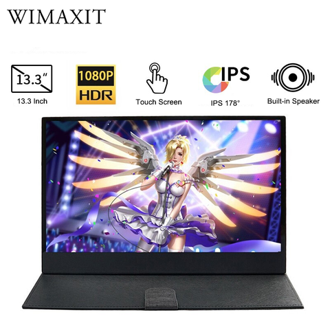 WIMAXIT M1330CT2 portátil Monitor de pantalla táctil IPS de 13,3 pulgadas ultrafino 1080 10 puntos HDMI capacitivo Monitor 5V 2A alimentado por USB ► Foto 1/6