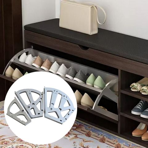 OOTDTY-bisagras de acero inoxidable para muebles, 1 par, 2 o 3 capas, para cajón de zapatos, armario, bisagra, herrajes para muebles del hogar, accesorios ► Foto 1/6