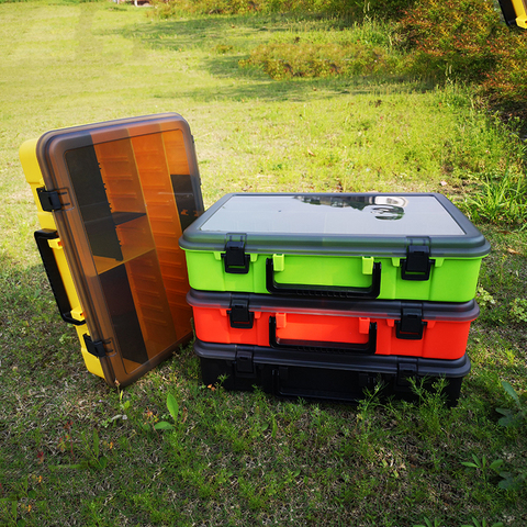 Caja de almacenamiento de aparejos de pesca de gran capacidad, caja de cebo portátil de una sola capa, herramienta ► Foto 1/6