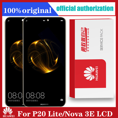 Pantalla LCD con marco para Huawei P20 Lite Nova 3e, original, digitalizador con pantalla táctil ANE-LX1 ANE-LX3 ► Foto 1/6