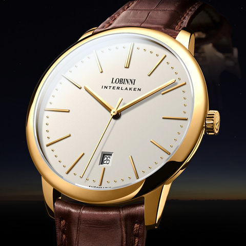 LOBINNI-relojes de marca de lujo para hombre, reloj mecánico Manual con cronógrafo de Venus, zafiro, masculino, L12028-4 ► Foto 1/6