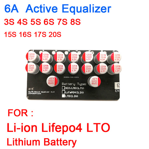 Equilibrador de litio Lifepo4, placa de equilibrio BMS 4S transferencia de energía, 3, 6S, 7S, 8S, 10S, 13S, 14S, 16S, 20S, Lifepo4 ► Foto 1/6