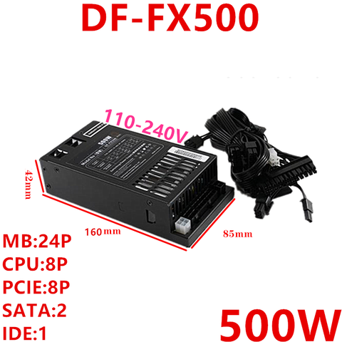 Fuente de alimentación PSU para Dark Forest FLEX, pequeño 1U completamente Modular 80plus, plata/bronce, 500W, DF-FX500 ► Foto 1/6