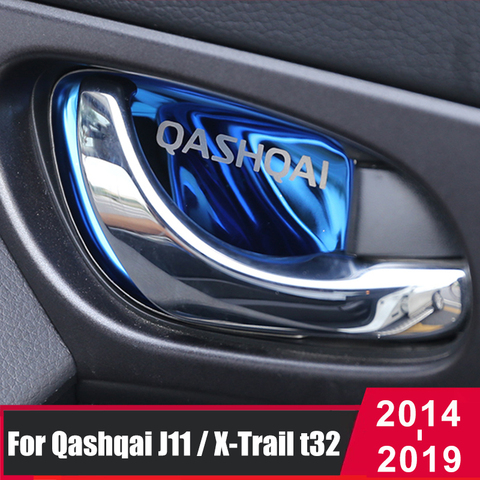 De acero inoxidable de coches estilo interior manija de la puerta tazón cubre adornos para Nissan Qashqai J11 X-trail X trai T32 2014-2022 ► Foto 1/6