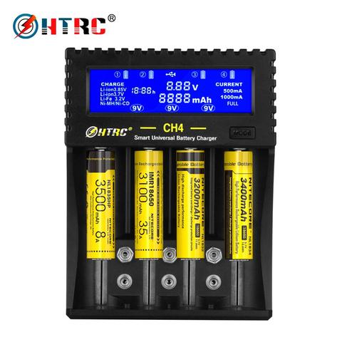 HTRC-cargador de batería inteligente, 4 ranuras, 18650 Li-ion, li-fe, Ni-MH, ni-cd, para AA/AAA/18650/26650/6F22/16340/9V ► Foto 1/6