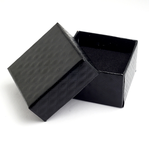 Yunkingdom de joyería de forma cuadrada pendientes anillos Cajas de Regalo cuadrado negro caja de cartón arco caso ► Foto 1/3
