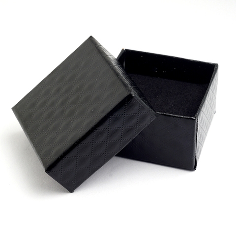 Yunkingdom de joyería de forma cuadrada pendientes anillos Cajas de Regalo cuadrado negro caja de cartón arco caso ► Foto 1/3