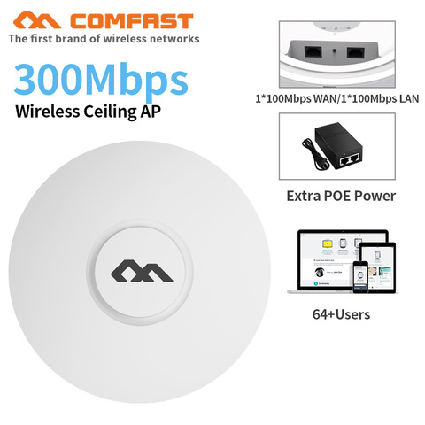 COMFAST techo inalámbrico AP CF-E320N QCA9531Chip 300Mbps 802.11b/n enrutador Wifi para Área grande Antena de punto de acceso de cubierta Wi-Fi ► Foto 1/5