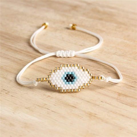 Go2boho-pulsera de ojo malvado para Mujer, joyería para Mujer, Pulseras de regalo MIYUKI Boho para niña, Pulseras de ojo turco para Mujer 2022 hechas a mano ► Foto 1/4