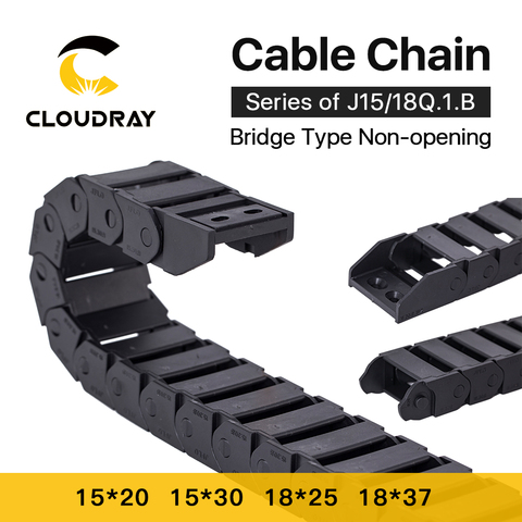Cloudray-cadena de transmisión de plástico sin apertura, cadena de arrastre para máquina, tipo puente de 15x20, 15x30, 18x25, 18x37mm ► Foto 1/4