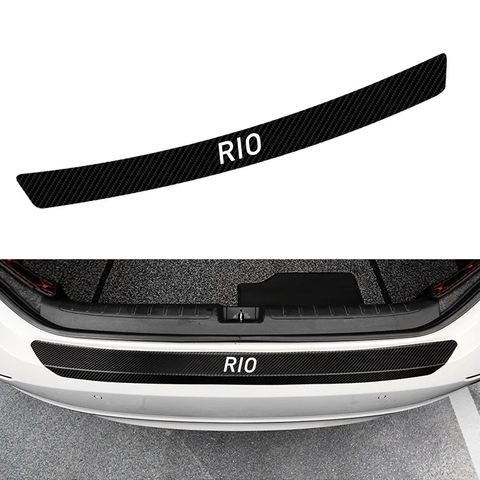 Pegatinas de Placa de protección de maletero para coche, decoración para parachoques trasero, Protector de fibra de carbono, accesorios, para Kia Rio 3 4 K2 K3 x-line ► Foto 1/6