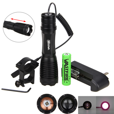 Linterna LED infrarrojo IR con Zoom, 940nm, linterna de caza con visión nocturna + 18650 + CH + montaje ► Foto 1/6