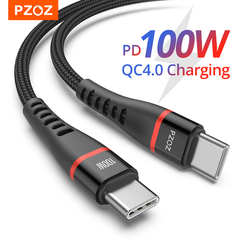 PZOZ 100W PD USB C a USB tipo C Cable de carga rápida 4.0 60W de carga rápida para MacBook IPad Samsung cargador Cable USB-C Cable ► Foto 1/6