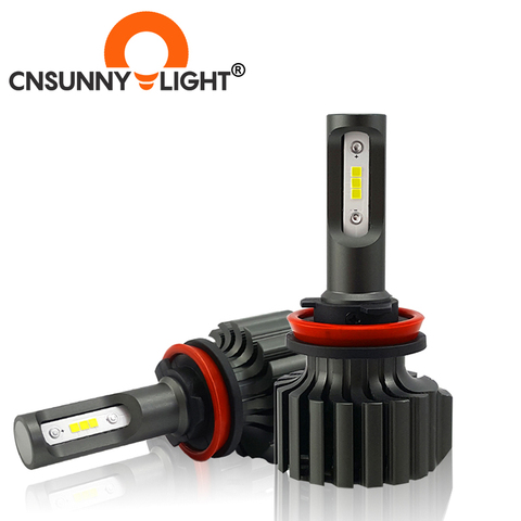 CNSUNNYLIGHT Slim CSP del coche LED bombillas de faros H4 H7 H11/H8 H1 9005 9006 H13 9004 H27 H3 42W 7000Lm 5500K luz antiniebla de faro automático ► Foto 1/6