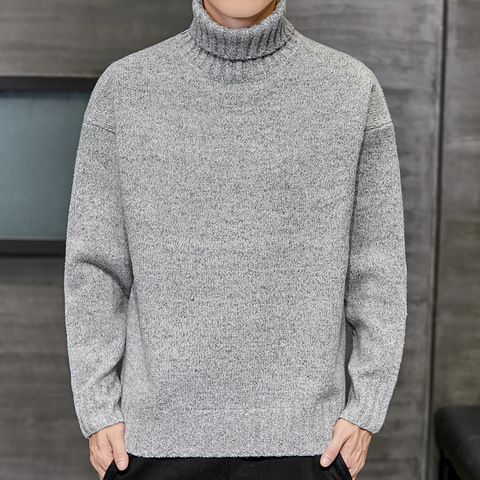 Cuello de los hombres suéter para hombre jerséis de punto, suéter hombre bajo de punto camisa hombre Jumper ropa de invierno para hombre cuello de tortuga ► Foto 1/6