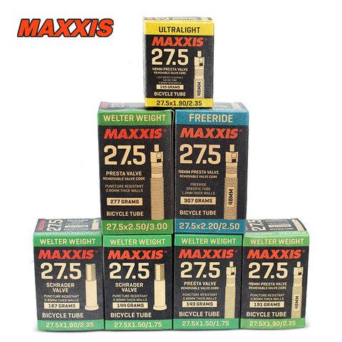 MAXXIS-tubo interno para bicicleta de montaña, piezas de bici ultralivianas de 27,5x27,5/1,5/1,75/1,9/2,35, AV/FV, a prueba de soplado ► Foto 1/6