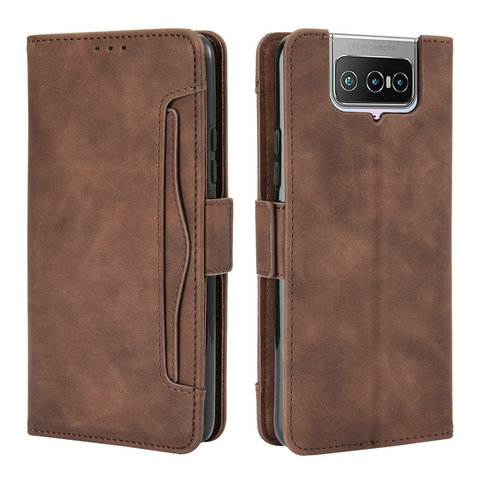 Funda de cuero con ranura para tarjeta extraíble para teléfono móvil, carcasa protectora 360 para Asus Zenfone 7 Pro, ZS671KS, Zenfone 7, ZS670KS, Zenfone7 ► Foto 1/6