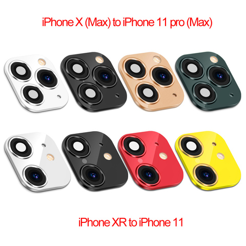 Pegatina de lente de cámara falsa, cubierta de actualización de teléfono móvil de lujo, Protector de pantalla para iPhone XR X, cambio a iPhone 11 Pro Max ► Foto 1/6