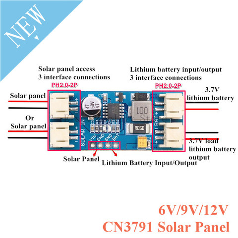 1 celda de carga de la batería de litio de CN3791 Panel Solar MPPT 3,7 V 4,2 V DC-DC regulador controlador de carga para 6V 9V 12V 2A ► Foto 1/6