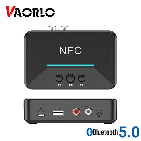 VAORLO-receptor inalámbrico de Audio estéreo para coche, dispositivo NFC 5,0 con Bluetooth, A2DP, AUX, Jack RCA de 3,5mm, USB, reproductor inteligente ► Foto 1/6