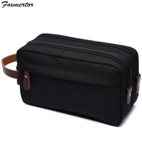 Foxmertor-Bolsa de aseo para hombre, Kit de viaje de Dopp, organizador de afeitado de baño para artículos de tocador, bolsa organizadora de noche, estuche de belleza # T2 ► Foto 1/6