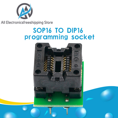 SOP16 a DIP16 SOP16 a DIP16 SOIC16 a DIP16 socket IC adaptador de enchufe para programador 150mil ► Foto 1/6