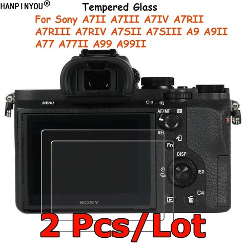 2 uds para Sony Alpha ILCE-7 7R S 7S 9 77 99 A7 A7R A7S III IV A9 A77 A99 II Protector de pantalla de vidrio templado película protectora ► Foto 1/6