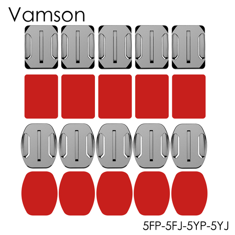 Vamson adhesivo soportes 3M adhesiva para GoPro héroe 9 8 7 6 5 4 para DJI OSMO acción curva plana soportes almohadillas adhesivas para Yi 4K VP106 ► Foto 1/6