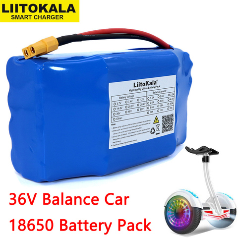 Paquete de batería de litio para patinete eléctrico de dos ruedas, 36V, 4,4ah, 5,2ah, 6Ah, 6,8ah, autobalance, 18650, se adapta a 6,5 
