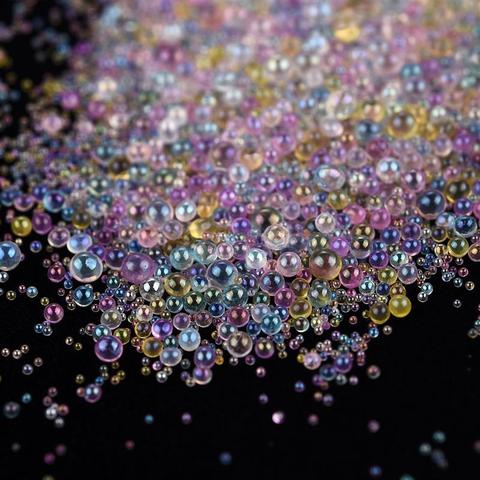 Mini cuentas redondas de burbujas de 0,4-3mm para decoración artística de uñas, Mini cuentas de cristal para molde de silicona, relleno de resina epoxi UV, bricolaje, 10g por paquete ► Foto 1/6