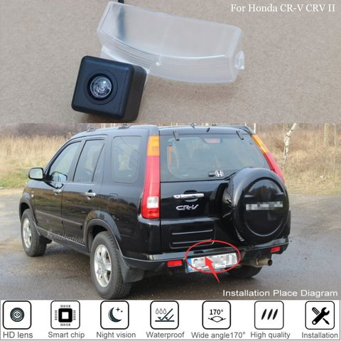 Cámara de visión trasera para coche, videocámara de visión nocturna, marcha atrás, cámara para matrícula, para Honda CR-V, CRV II, 2003, 2004, 2005, 2006, 2007 ► Foto 1/5