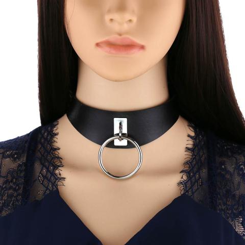 Gargantilla gótica para niñas, collar de cuero vegano, punk, harajuku, emo, Gargantilla oscura, accesorios de halloween ► Foto 1/6