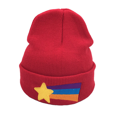 Gravity star-gorrito de arcoíris para niñas y mujeres, gorro de Otoño Invierno, rojo, cálido, de punto, anime ► Foto 1/6