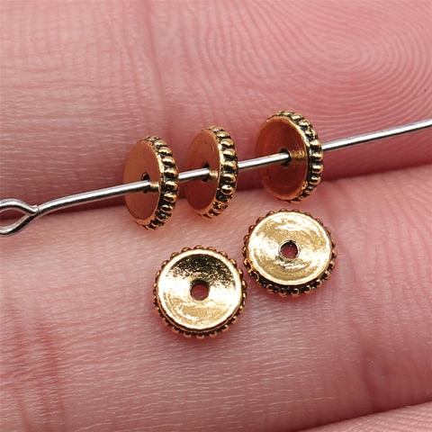 WYSIWYG 100 Uds 6x6mm espaciador Color oro cuentas para fabricación de joyería DIY resultados de la joyería ► Foto 1/2